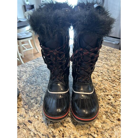 Sorel Tofino Cate NL2191-010 Black & Red Winter Boots Quilted Waterproof 8.5 - Picture 4 of 10